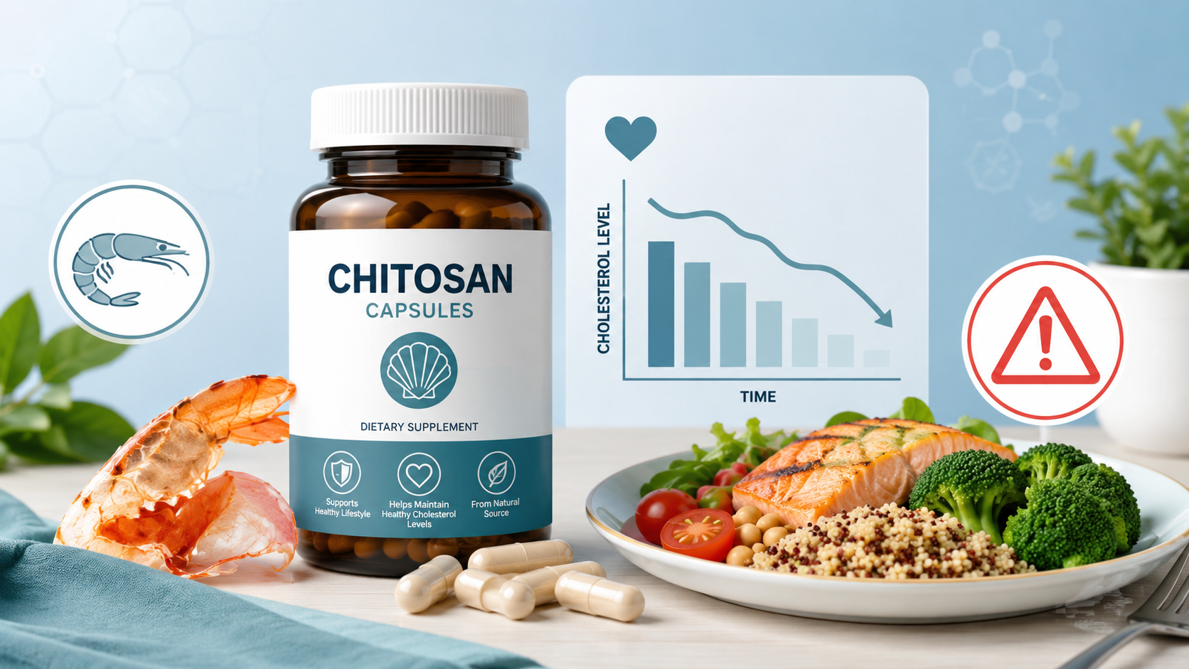 Chitosan: Khasiat, Kegunaan, Dos, Kesan Sampingan Dan Siapa Patut Elak